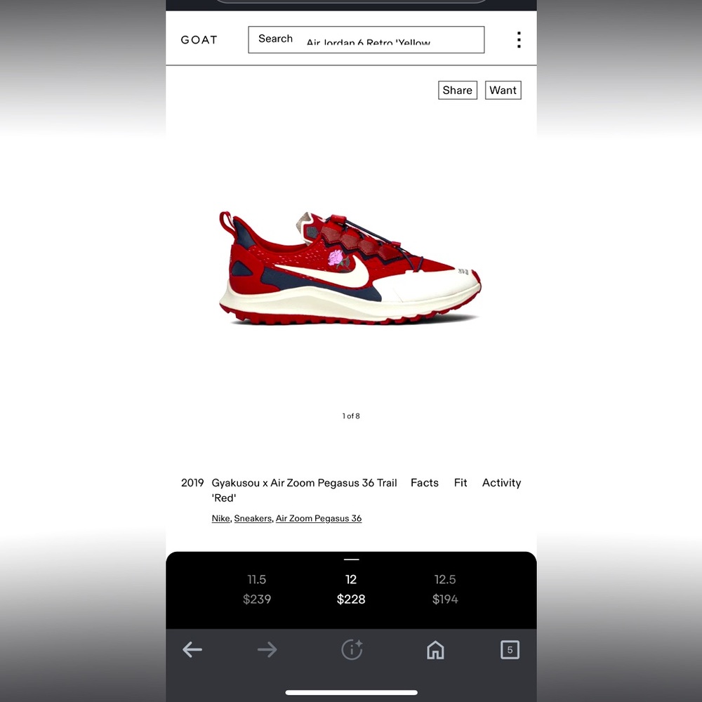 Nike Air Zoom Pegasus 36 Trail
Gyakusou Red (Deadstock) on Nike.com